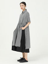 Loose Split-Side False-Two Cropped Midi Dress