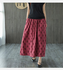 Women Retro Loose Elastic Waist Skirt