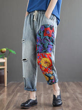 Vintage Hollow Splicing Embroidered Harem Pants