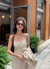 Casual Solid Color Wide-Leg Sling Jumpsuit