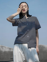 Irregular Loose Simple Stripes T-Shirt