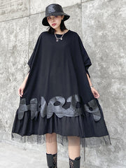 Women Stitching Printed Casual Loose Dress
