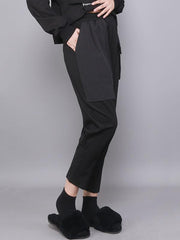 Empire Black Large Pocket Casual Harem Pants