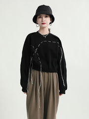 Patchwork Wool Geometric Clashing Hoodie