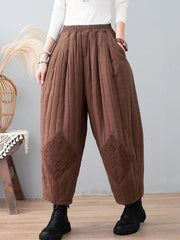 Retro Loose Lace Splicing Cotton Pants