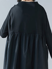 Solid Pocket Loose Mini Dress