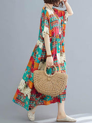 Loose Ethnic Style Print Dress