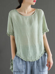 Original Irregularity Solid T-Shirts Tops