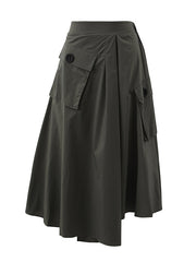 Harajuku Style Solid Elastic Waisted Skirt