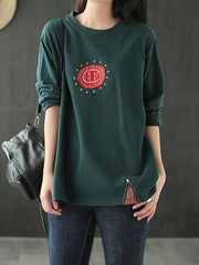 Vintage Round-Neck Long Sleeves T-Shirt