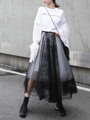 Casual Grenadine Bubble Skirt
