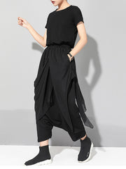 Cropped Chiffon Split-Joint Pants