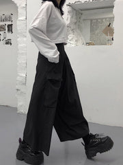 Large Pocket Super Roomy Casual Wide-Leg Pants