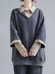 False Two Lapel Embroidered Shirt