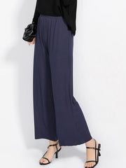 Comfortable Loose Solid Color Casual Wide-Leg Pants