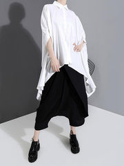 Artistic Solid Puff Sleeve Shirt Blouse Tops