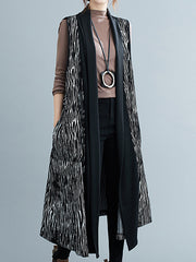 Women Print Stitching Temperament Sleeveless Vest