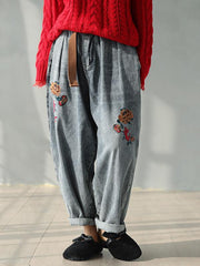 Vintage Embroidered Jean Harem Pants