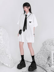 Original Butterfly Embroidery Shirt Blouse Tops