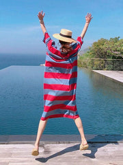 Loose Colorful Striped Long Dress