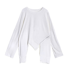 Loose Solid Zipper Cropped Blouse