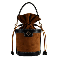 Vintage Mini Frosted Drawstring Bucket Bag