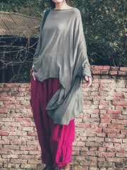 Retro Casual Cropped Soft Tops