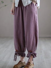 Loose Retro Harem Lace Leg Casual Pants