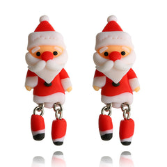 Women Personality Three Dimensional Santa Earrings