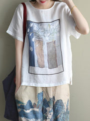 Artistic Retro Floral T-Shirts Tops