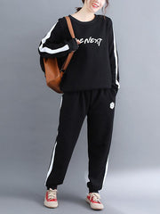 Two-Pieces Fleecez Sweatshirt And Pants Set