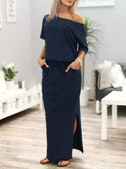 Casual Off-shoulder Long Dress