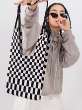 Canvas Check Shoulder Bag