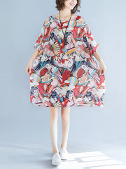 Original Chiffon Round-Neck Dress