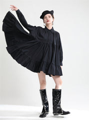 Stylish Solid High-Waist Mini Dress