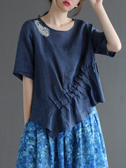 Original Irregularity Applique T-Shirts Tops