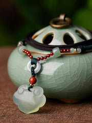 Vintage Natural Jade Pendant Necklace