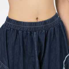 Women Irregular Solid Color Casual Skirt