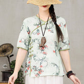 Retro Slouchy Plate Button Irregular T-Shirt