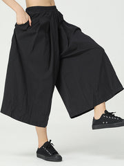 Women Solid Color Irregular Straight Casual Pants