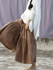 Ramie Cotton Elastic Loose Wide-leg Pants