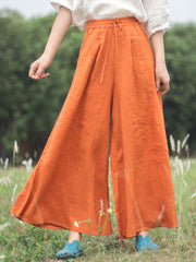 Literary Retro Loose Wide-Leg Pant