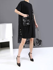 Fashion Sequined With Pocket Dress