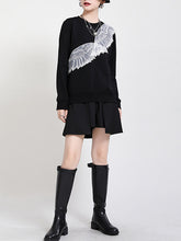 Women Print Round Neck Casual Sweatshirt