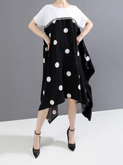 Loose Polka-Dot Cropped High-Waist Long Dress