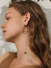 Retro Rose Gold Loving Heart Earrings