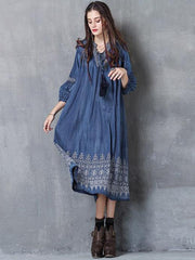 Vintage Oversize Embroidery Dress