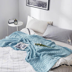 Solid Crochet Knit Blankets