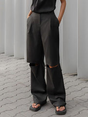Retro Loose Trousers With Holes