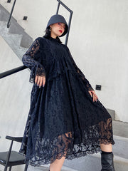 Women Long Sleeve Lace Dress